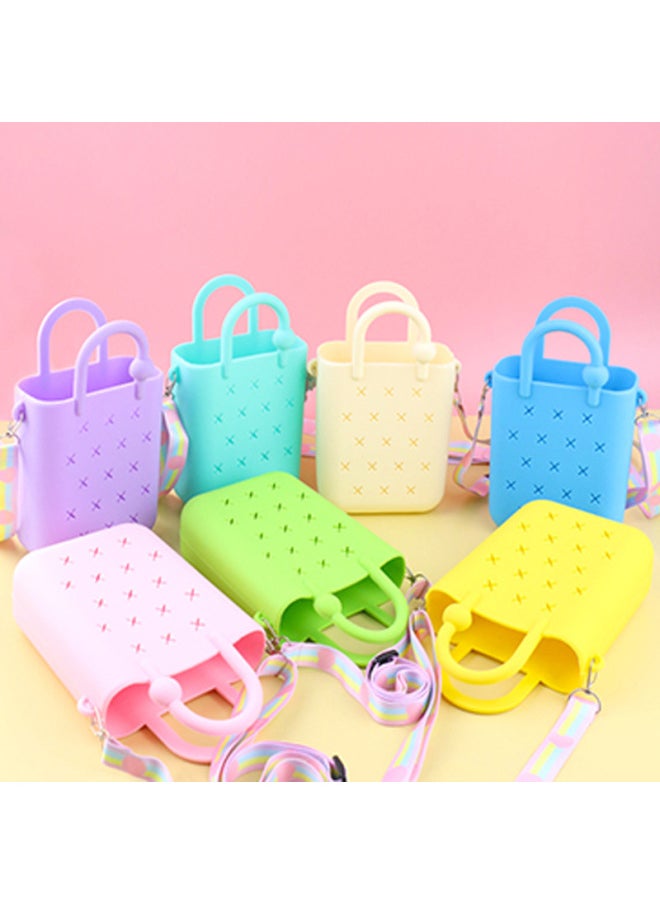 Loquat DIY Hole Bag Cute Accessories Summer Beach Vacation Handbag Colorful Hole Bag DIY Beach Bag Jelly Bag-Colors:95-zipper  - Image 2