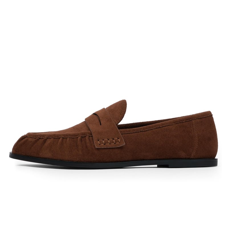 QIY Flats for Women Brown Penny Loafers Comfortable Dressy Womens Work Flats Women's Loafers & Slip-ons Moccasins Business Walking Casual Dress Shoes Size 8.5 - Image 1
