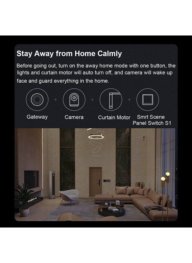 Aqara - Smart Scene Panel Switch S1 Zigbee 3.0 3.95 inch Touch Screen AI Gesture Recognition Voice Control Work HomeKit App for Smart Home - Image 1