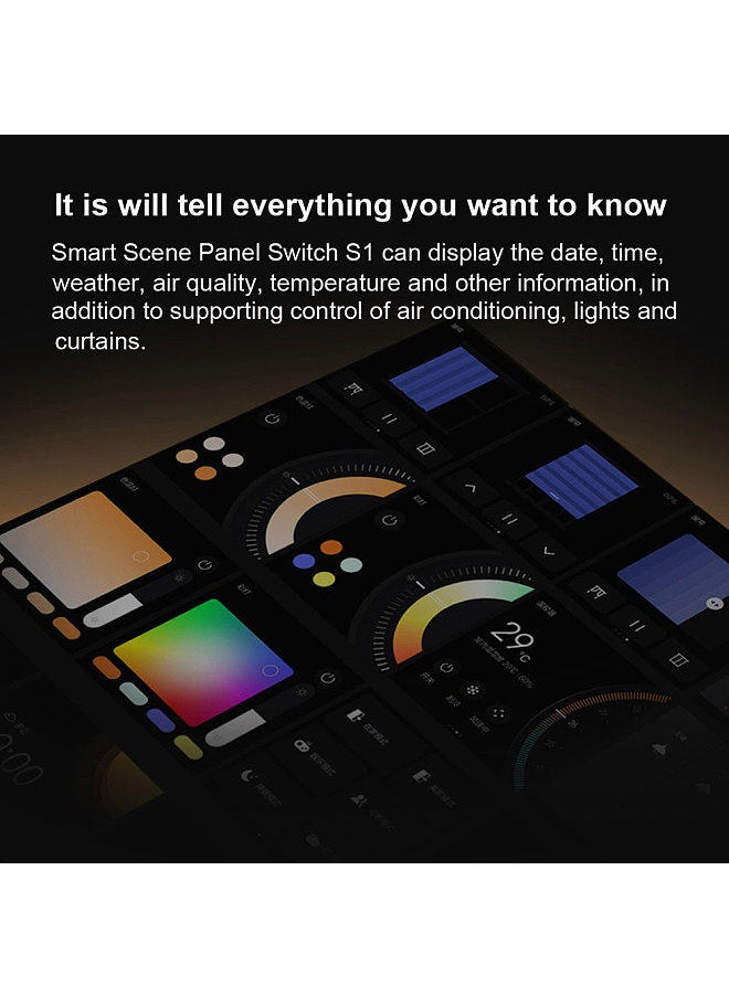 Aqara - Smart Scene Panel Switch S1 Zigbee 3.0 3.95 inch Touch Screen AI Gesture Recognition Voice Control Work HomeKit App for Smart Home - Image 1