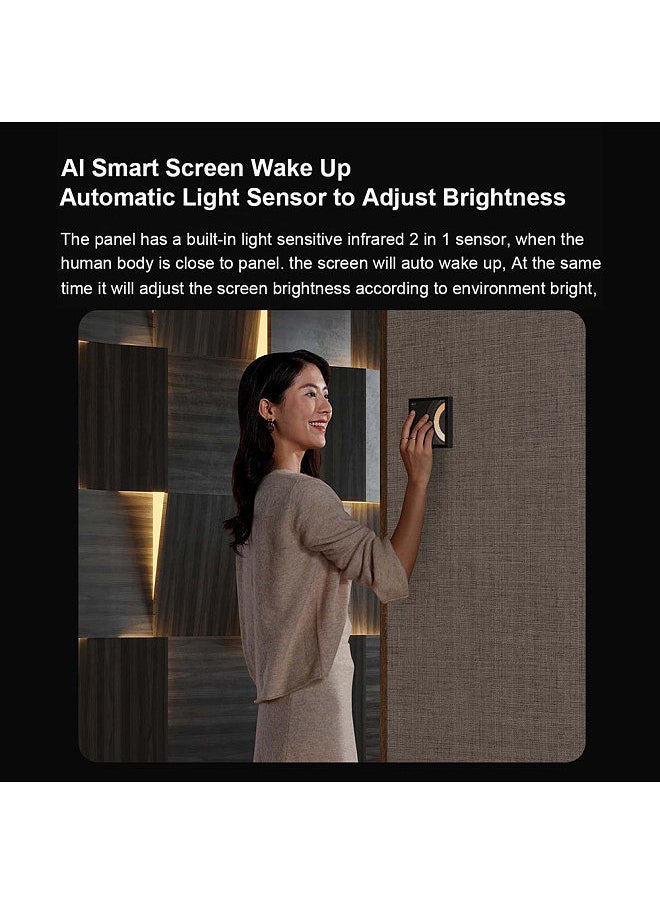 Aqara - Smart Scene Panel Switch S1 Zigbee 3.0 3.95 inch Touch Screen AI Gesture Recognition Voice Control Work HomeKit App for Smart Home - Image 1