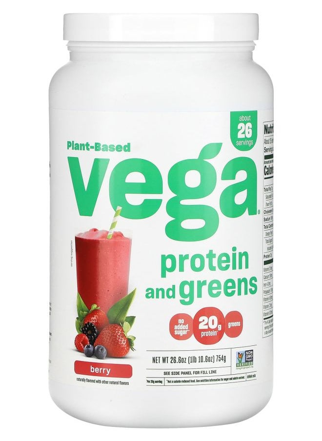 Vega Plant Based Protein and Greens Berry 1 lb 10.6 oz (754 g) 