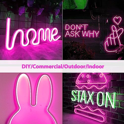 XERGY LED Neon Strip Lights 16.5ft - Waterproof Indoor/Outdoor for Home Decoration & Custom Sign - Pink (12V 2A Power Adapter Included) - Image 4