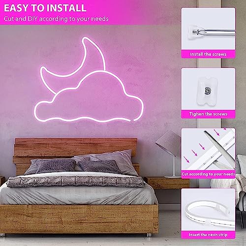 XERGY LED Neon Strip Lights 16.5ft - Waterproof Indoor/Outdoor for Home Decoration & Custom Sign - Pink (12V 2A Power Adapter Included) - Image 5