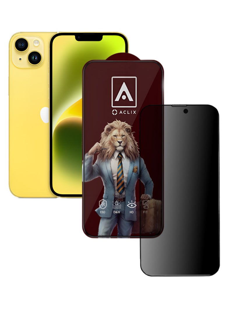 ACLIX Antistatic ESD Dust Proof Premium Quality High Definition Anti-Spy Privacy Tempered Glass Screen Protector Designed For  iPhone 14 - Image 1