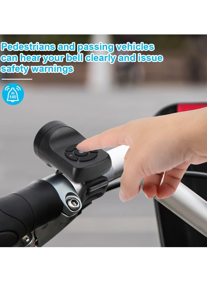 ميكسد بوق الدراجة الكهربائي، جرس دراجة كهربائي، جرس دراجة إلكتروني، بوق دراجة 140 ديسيبل للكبار، 4 أوضاع صوتية مضادة للماء للدراجة، أعلى بوق دراجة مع بطارية قابلة للشحن - Image 4