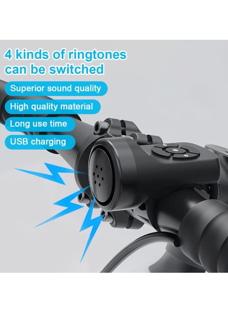 ميكسد بوق الدراجة الكهربائي، جرس دراجة كهربائي، جرس دراجة إلكتروني، بوق دراجة 140 ديسيبل للكبار، 4 أوضاع صوتية مضادة للماء للدراجة، أعلى بوق دراجة مع بطارية قابلة للشحن - Image 2