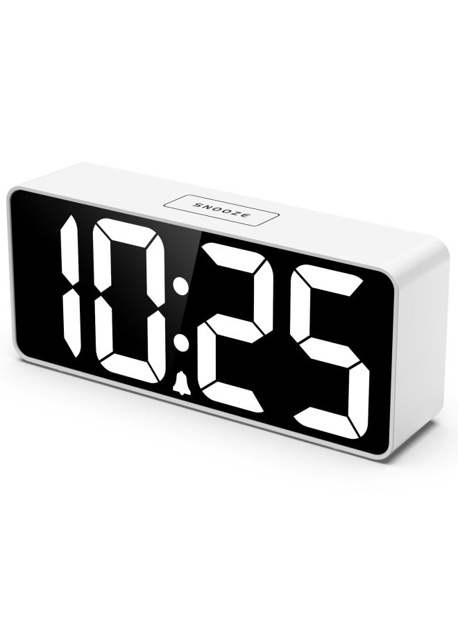 Welgo Led Digital Alarm Clock With Usb Port For Phone Charger White 9In Large - Image 1