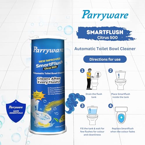 Parryware SmartFlush In-Cistern Automatic Toilet Bowl Cleaner - Citrus 500 I Lasts upto 600* Flushes | 99.9% Disinfection | Cleans after every flushes | FCSF0103 - Image 3