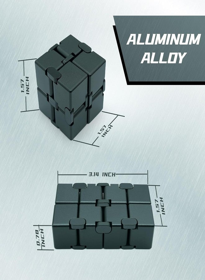 BeFunky Fidget Cube New Version Fidget Finger Toys - Metal Infinity Cube Prime for Stress and Anxiety Relief/ADHD, Ultra Durable Sensory Gifts for Adults and Teens Kids (Black) - Image 2