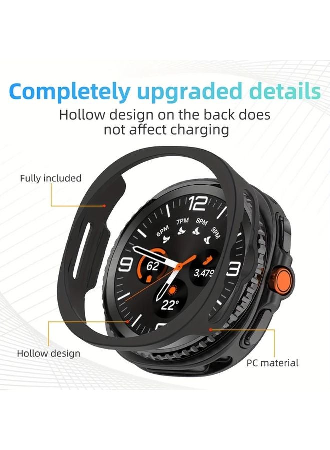 Black Protective PC Hard Case for Galaxy Watch 8 44mm Matte Cover Scratch Resistant - Image 4