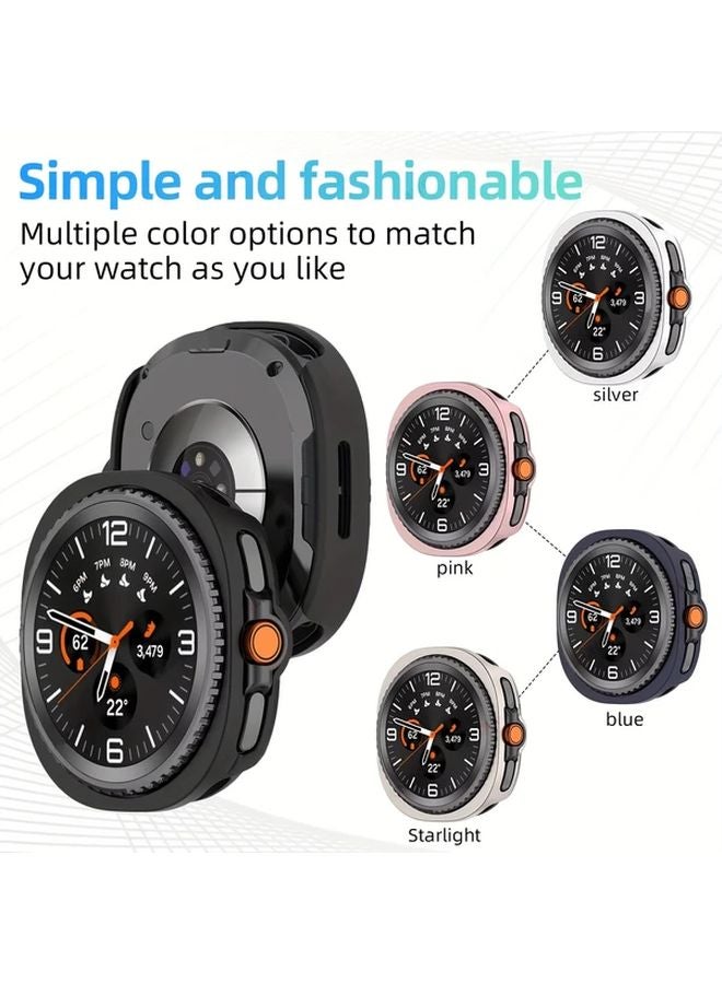 Black Protective PC Hard Case for Galaxy Watch 8 44mm Matte Cover Scratch Resistant - Image 5