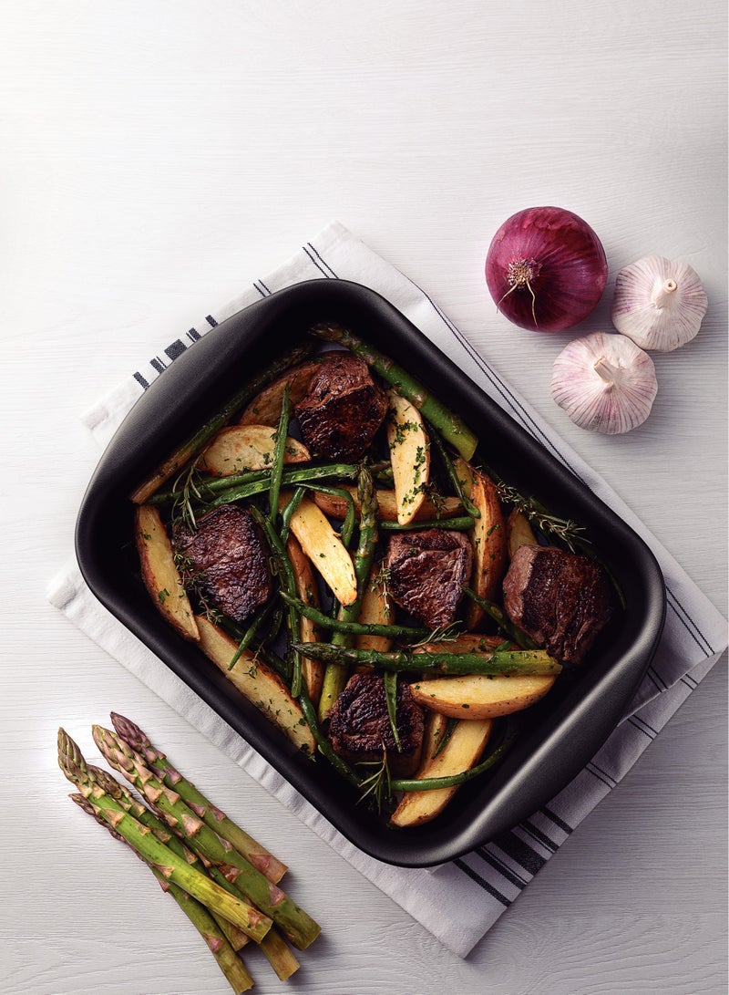 TRAMONTINA Brasil 40cm 7.2L Black Aluminum Deep Roasting Pan with Interior and Exterior Starflon Max PFOA Free Nonstick Coating  - Image 2