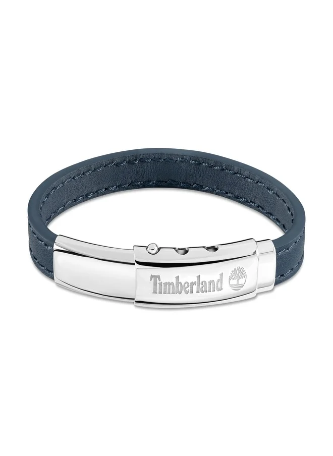 Timberland Timberland Amity Navy Leather Bracelet For Men With Lobster Claw-TDAGB0001604