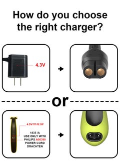 SANMUGEED 4.3V Replacement for Philips A00390 Charger, QP2520/QP2620/MG3720/MG3722/MG3730/MG3740/MG5720/MG5730/BT3206/BT3208 UK Plug Cable Adapter  - Image 3