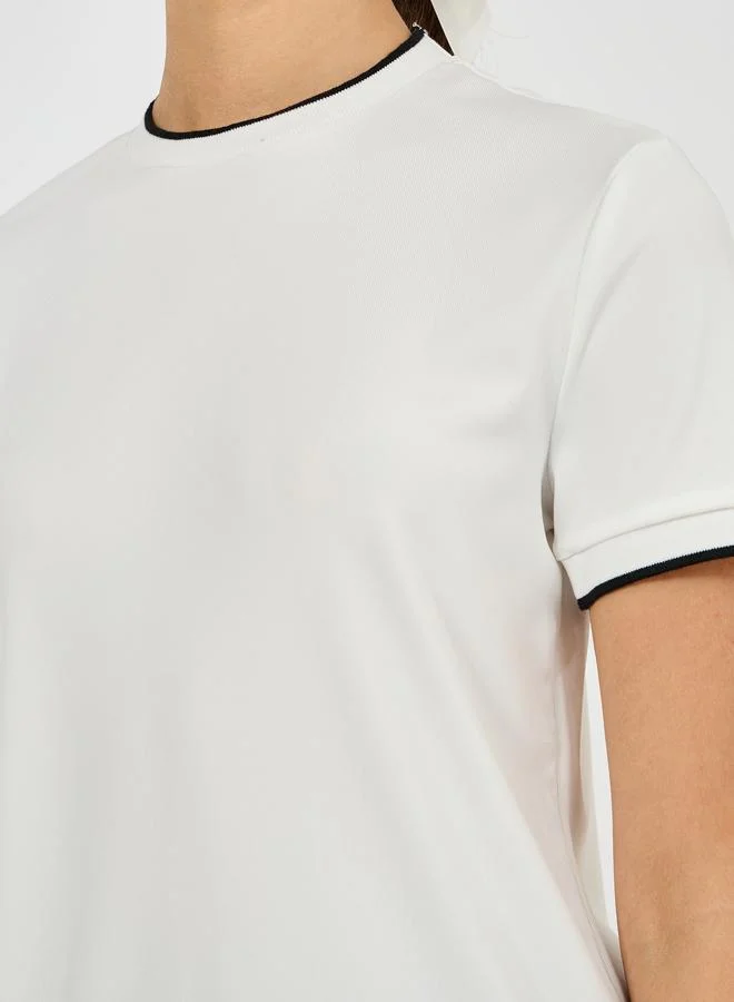 ستايلي Rib Round Neck Knit Top