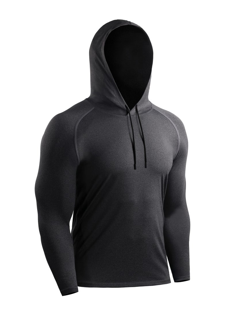 Loquat - Men Quick Dry Breathable Sports Hoodie Black - Image 1