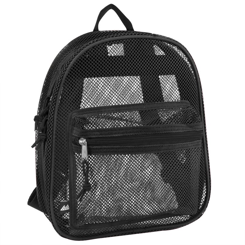 Summit Ridge Mini Mesh Backpack for Women, Men, Beach Toys, Pool, and Swimming Gear; Mini Transparent Backpacks with Padded Straps (Black) - Image 1