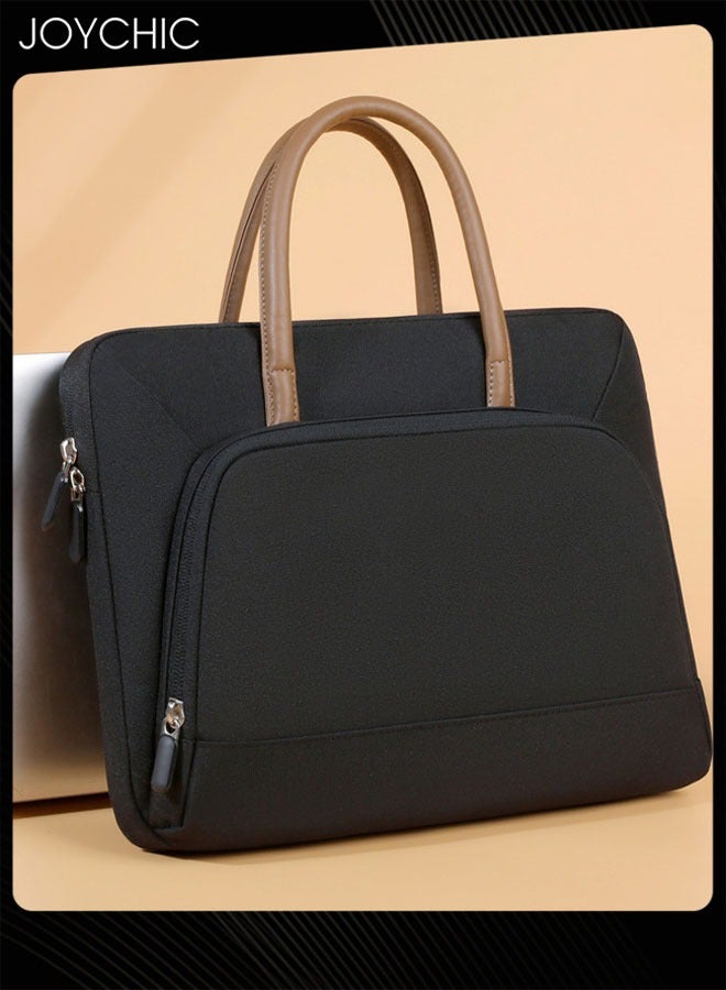 Joychic 15.6 Inch Portable Sleeve Waterproof and Wear-resistant Laptop Bag with Multiple Compartments for Unisex Work Office School Black - Image 1