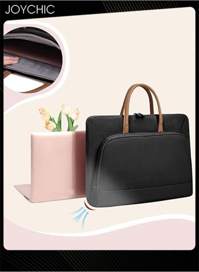 Joychic 15.6 Inch Portable Sleeve Waterproof and Wear-resistant Laptop Bag with Multiple Compartments for Unisex Work Office School Black - Image 3