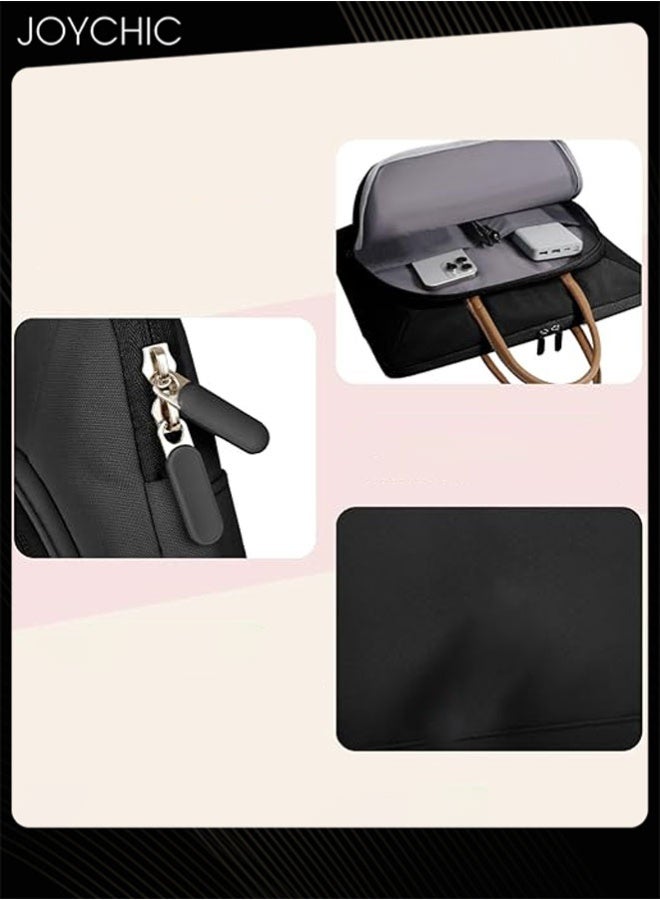 Joychic 15.6 Inch Portable Sleeve Waterproof and Wear-resistant Laptop Bag with Multiple Compartments for Unisex Work Office School Black - Image 2
