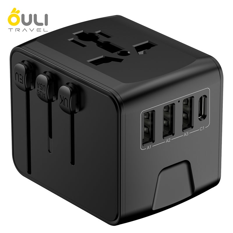 New Smart Recognition Output Converter Plug with 3 USB + TYPE-C for International Travel, Business, and Study Abroad