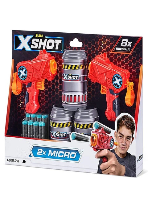 Zuru - X-Shot Excel Micro Dart Blaster Twin Pack With 8 Bullets - 3621