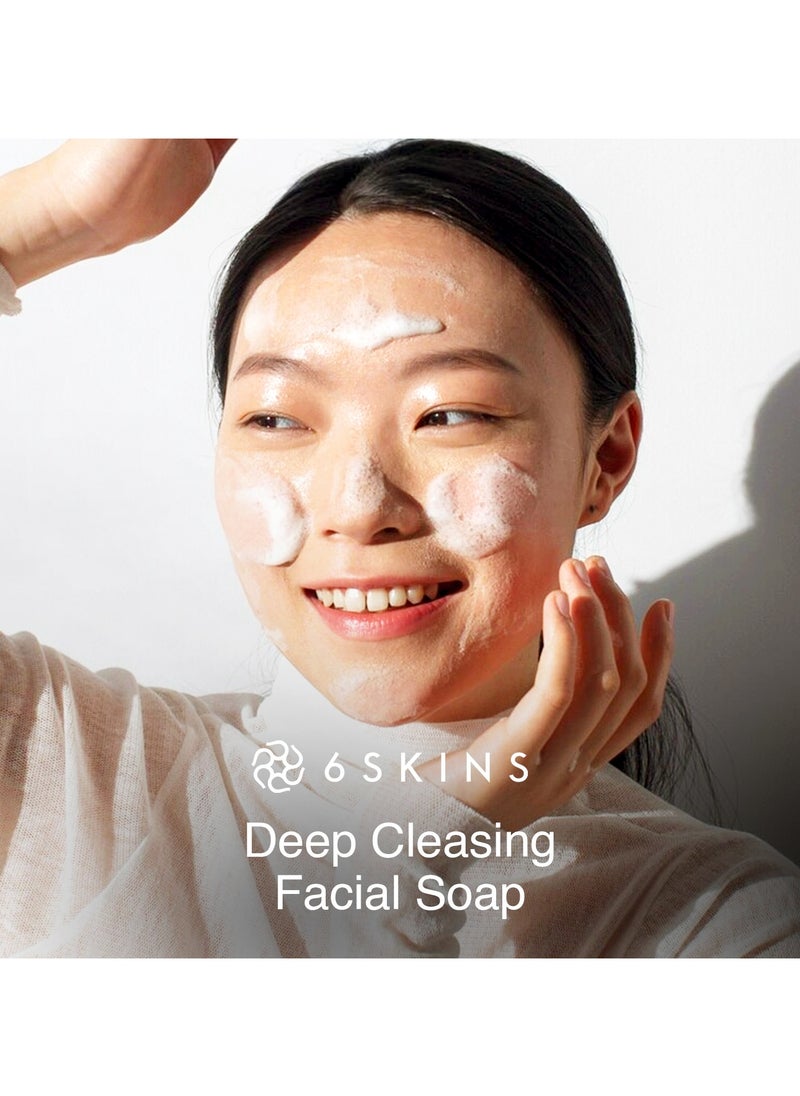 6SKINS - Deep Cleansing Foaming Soap Bar with Niacinamide, Eliminate Dead Skin Cells with Gentle Exfoliation | Brightening Soap For All Skin Types with Premium Natural Extracts & Oils - Image 1