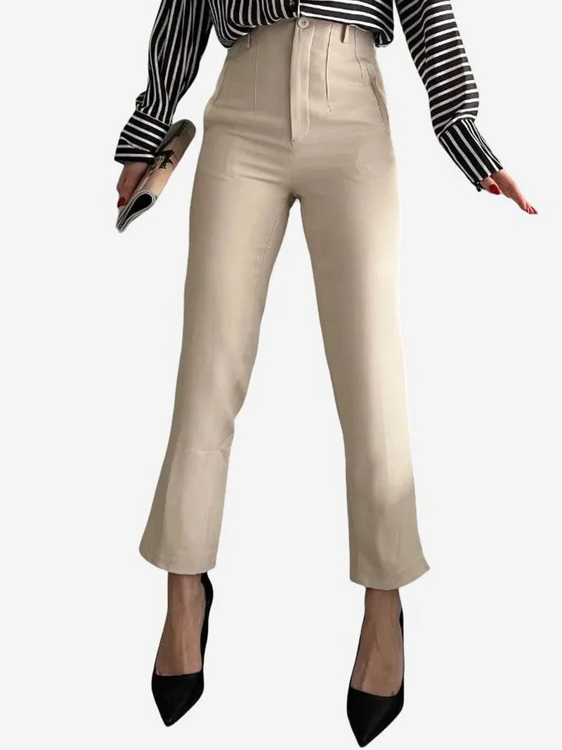 ماي فاشن MY FASHION High Waist Pleated Tailored Trousers