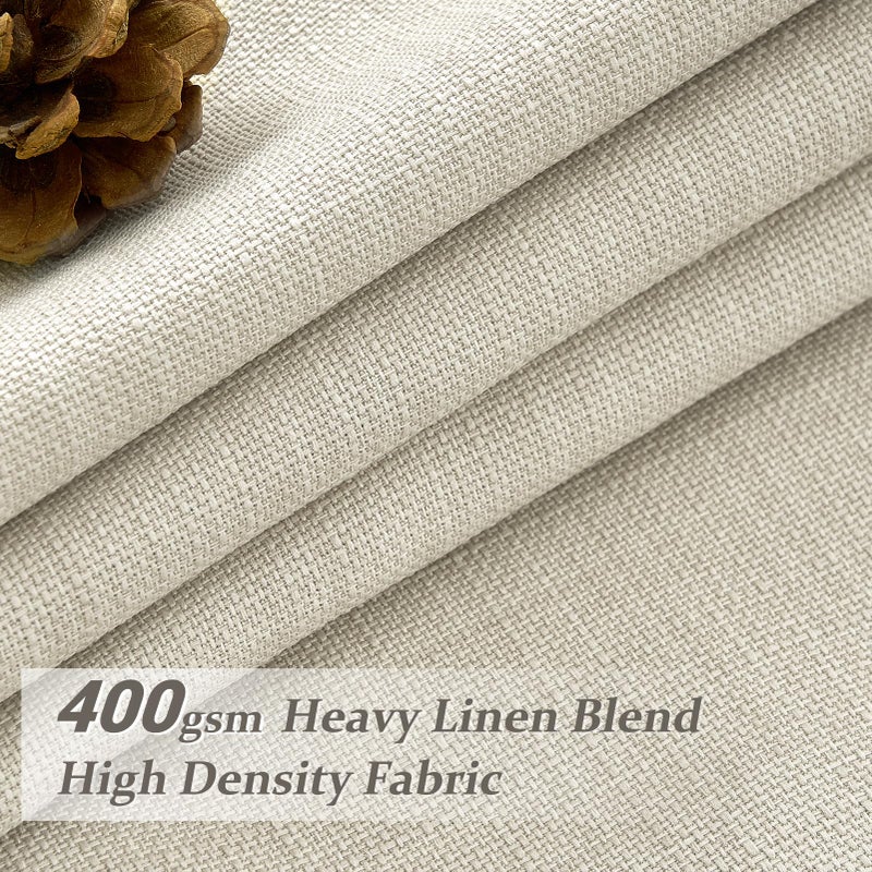 PleatedDrapes Cream Pinch Pleated Dual Layer Linen 92 Inch Bedroom Curtains 2 Panels Set, Memory Trained Blackout Noise Cancelling Elegant Windows Curtain for Living Room with Hook 40 x 92 Inches Long Ivory Beige - Image 2
