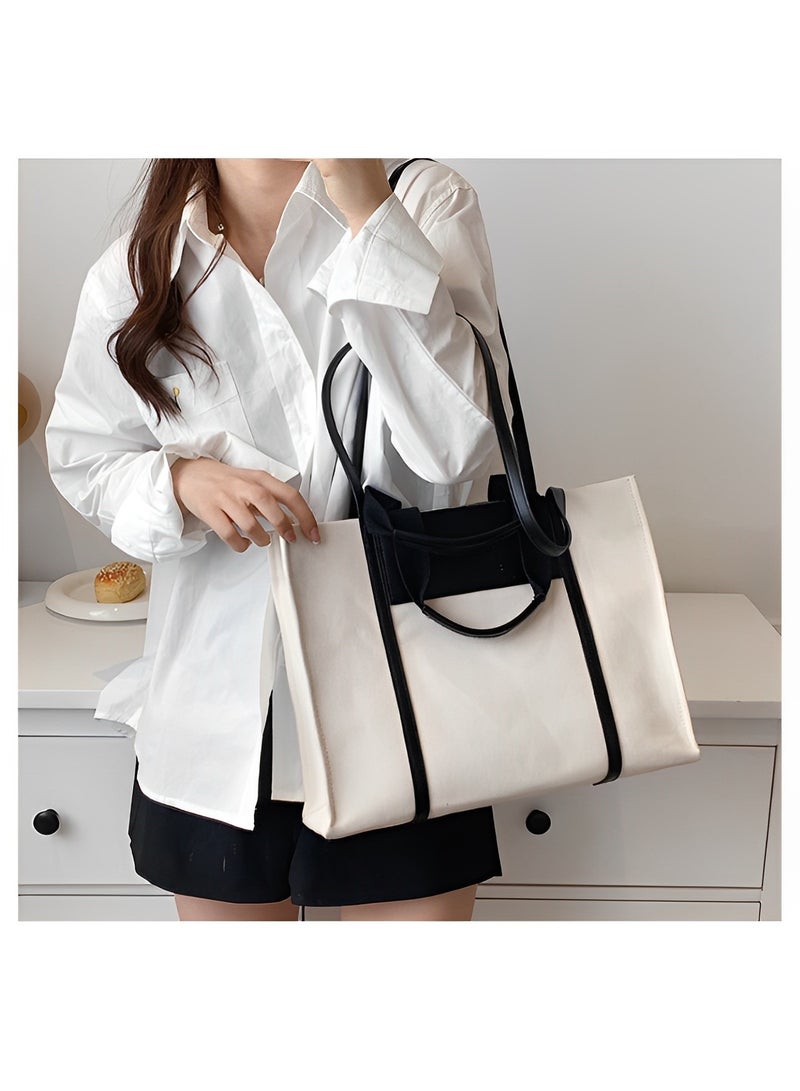 REOCLE Women's Purses Tote Bag Top Handle Satchel Handbag Shoulder Crossbody Bags with Large Capacity Canvas Bag for Commuting & Daily & Travel  - Image 5
