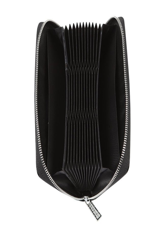 Cynure Women 36 Slots RFID Blocking Card Holder Large Long Leather Zipper Organizer Accordion Wallet,Black - Image 3