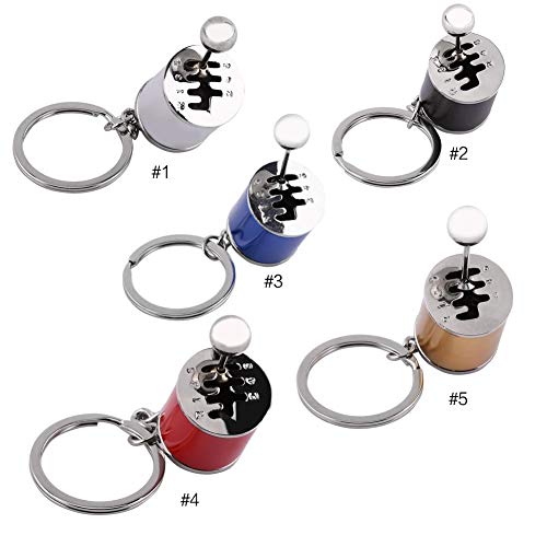 Hztyyier Keychain Shifter Keychain Gear Head Keychain Six-Speed Gear Stick Knob KeyMetal Key Chain Gift(Black) - Image 3