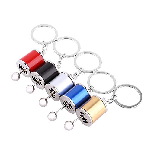 Hztyyier Keychain Shifter Keychain Gear Head Keychain Six-Speed Gear Stick Knob KeyMetal Key Chain Gift(Black) - Image 4