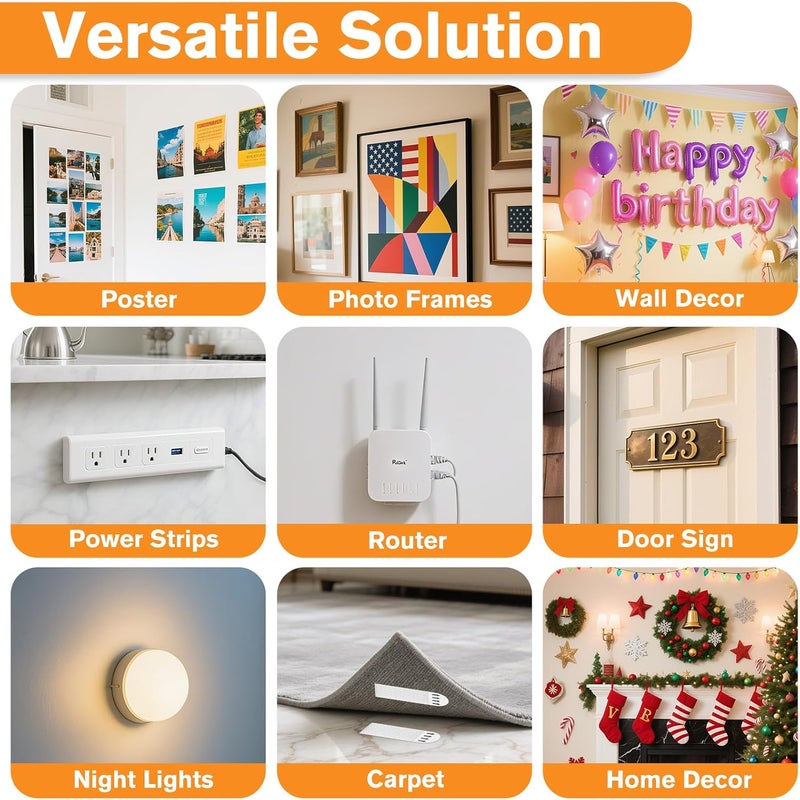 Summerbrite Picture Hanging Strips 40 Strips, Damage Free Removal, Wall Poster Picture Hangers Without Nails, Sticky Hook & Loop Adhesive Strips for Poster/Picture/Home/Office, 20 Pairs/Medium, White - Image 3