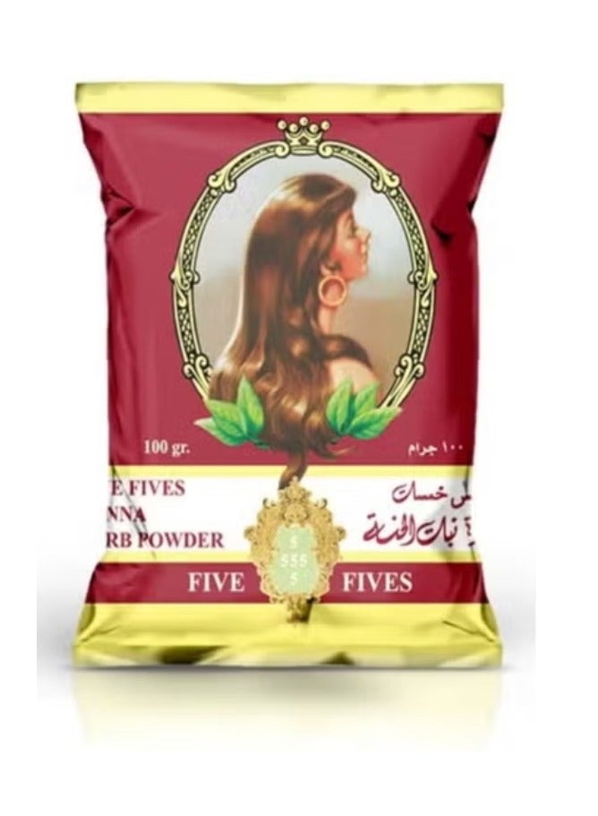 خمس خمسات بودرة الحناء الطبيعية من خمس خمسات 100 جرام
