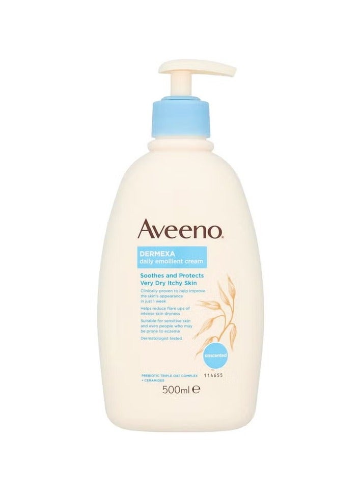 Aveeno Dermexa Daily Soothing Emollient Cream For Dry Itchy Skin 500ml