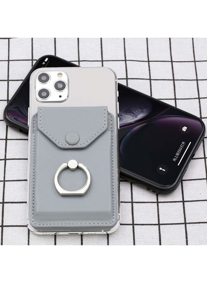 YUNCE RFID Card Holder & Ring Stand for iPhone, Android, All Smartphones - Light Grey - Image 5