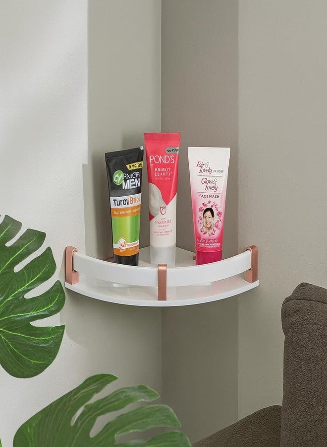 KYMIO Premium Acrylic Corner Shelf for Bathroom & Kitchen | Wall Mounted Shower Organizer with Stainless Steel Brackets | Space Saving Storage Rack for Toiletries & Essentials (OGP501) - Image 3