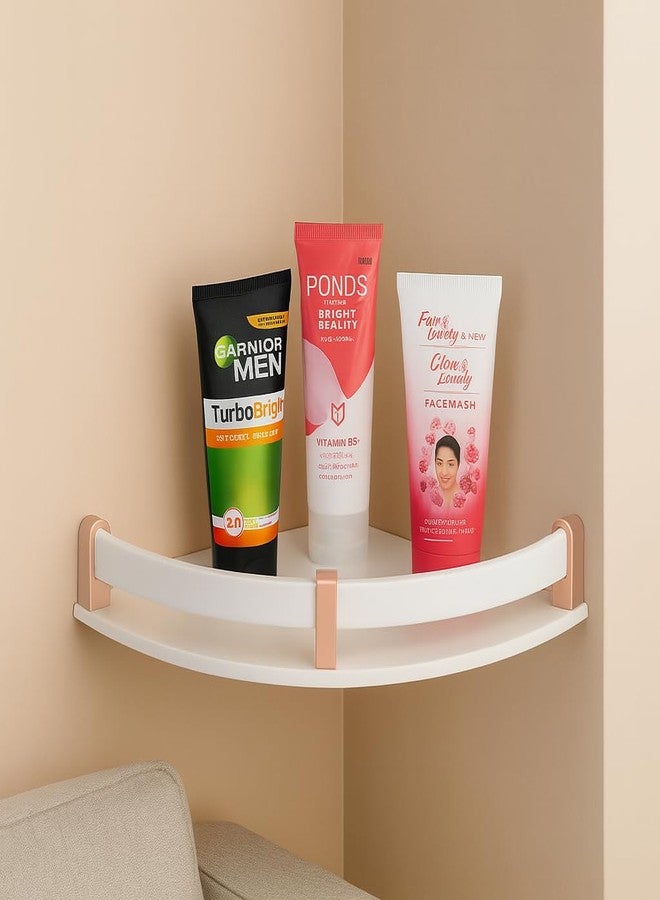 KYMIO Premium Acrylic Corner Shelf for Bathroom & Kitchen | Wall Mounted Shower Organizer with Stainless Steel Brackets | Space Saving Storage Rack for Toiletries & Essentials (OGP501) - Image 5