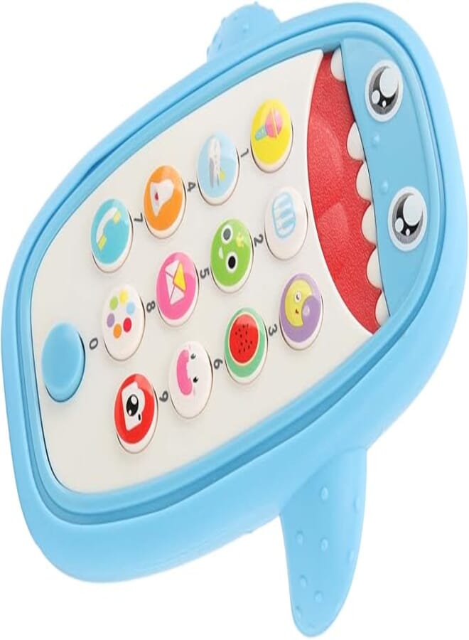 Naroote Brinquedo para Celular de Animal de bebê, Brinquedo Educativo para bebê de Desenho Animado Engraçado para Celular, Simulação Atraente, Alimentado por Bateria para (Azul)