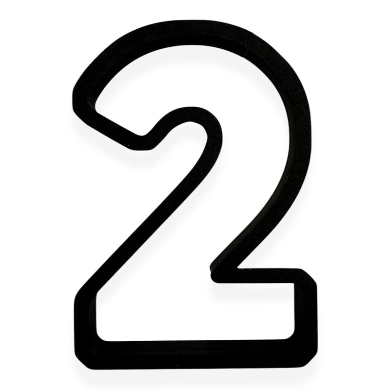 2 Block Numbers Cookie Cutter with Easy to Push Design 35 inch