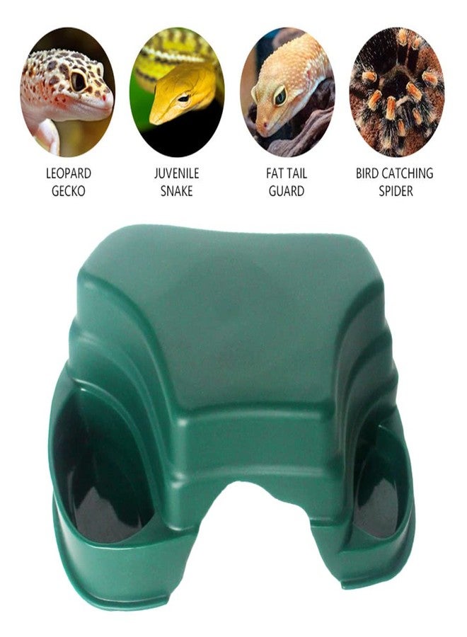 Litewoo Reptile Hide Cave Habitat with Feeder Bowl Sun Terrace for Lizards Spiders Snakes Insects Scorpion Hermit Crab Geckos（Green） - Image 5