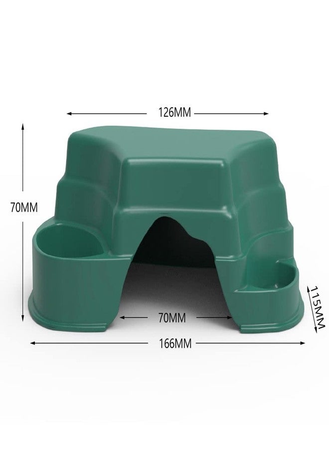 Litewoo Reptile Hide Cave Habitat with Feeder Bowl Sun Terrace for Lizards Spiders Snakes Insects Scorpion Hermit Crab Geckos（Green） - Image 2