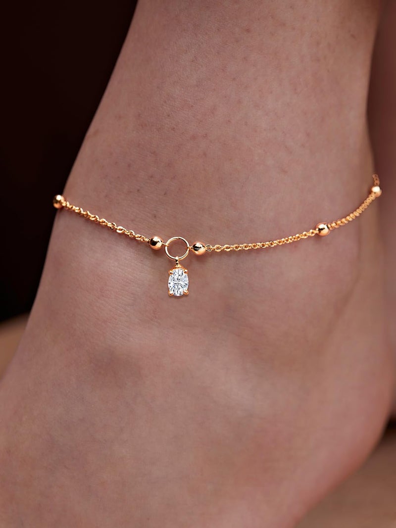MINUTIAE Gold-Plated Motif Chain Anklet for Women's & Girls_MNT0393OD_G - Image 2
