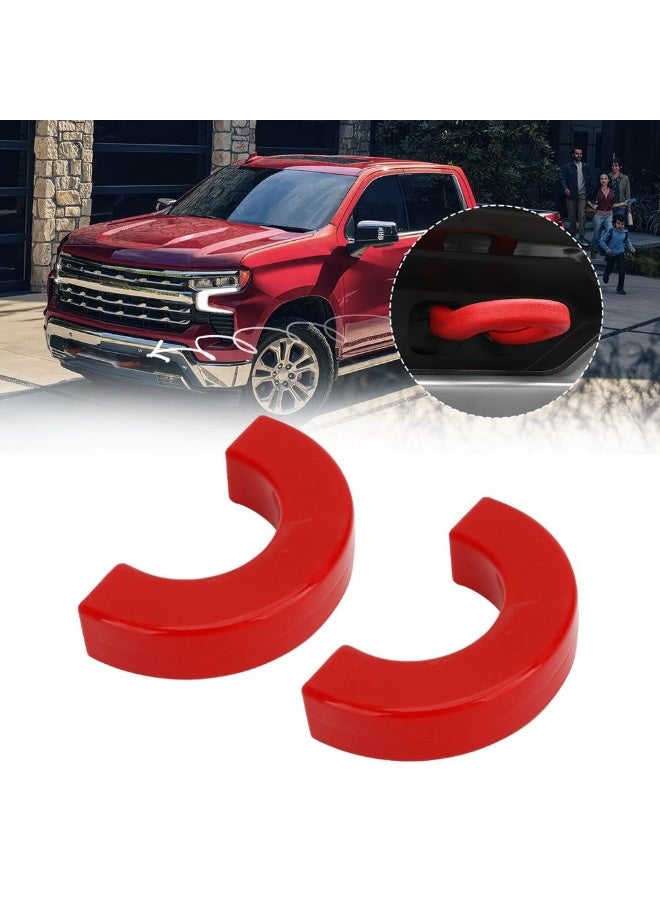 Red tow hook cover for GMC and Chevrolet 1500HD models 2007 to 2024, silicone to protect the tow hitch of Sierra and Silverado trucks. - Image 1