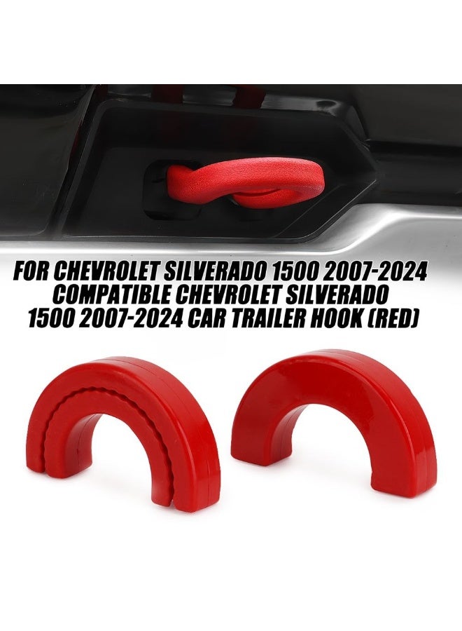 Red tow hook cover for GMC and Chevrolet 1500HD models 2007 to 2024, silicone to protect the tow hitch of Sierra and Silverado trucks. - Image 2