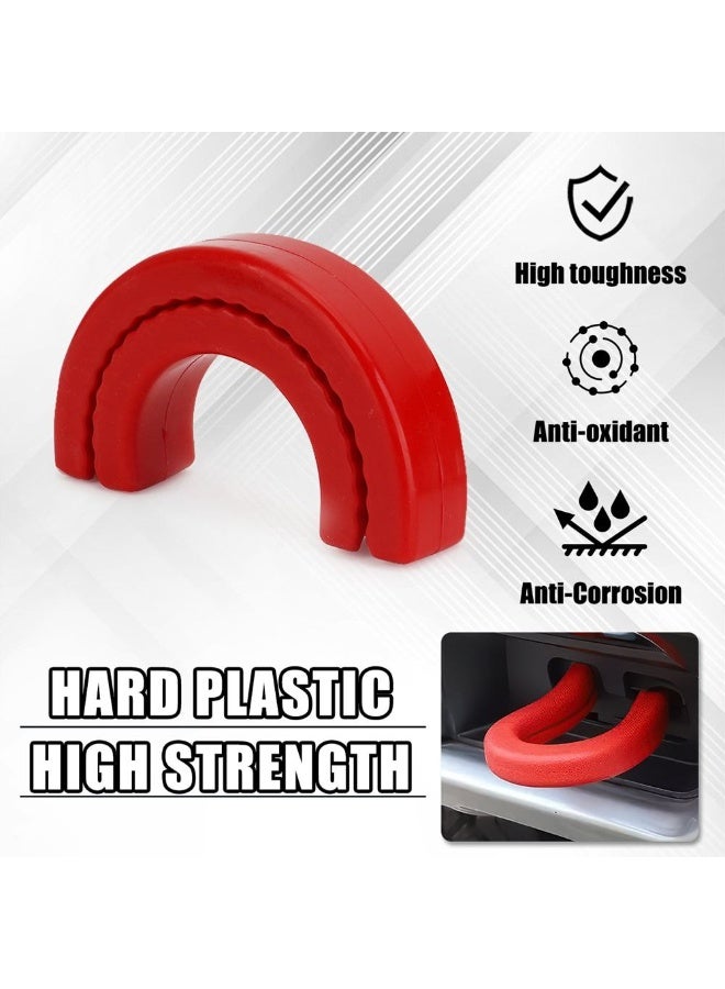 Red tow hook cover for GMC and Chevrolet 1500HD models 2007 to 2024, silicone to protect the tow hitch of Sierra and Silverado trucks. - Image 4