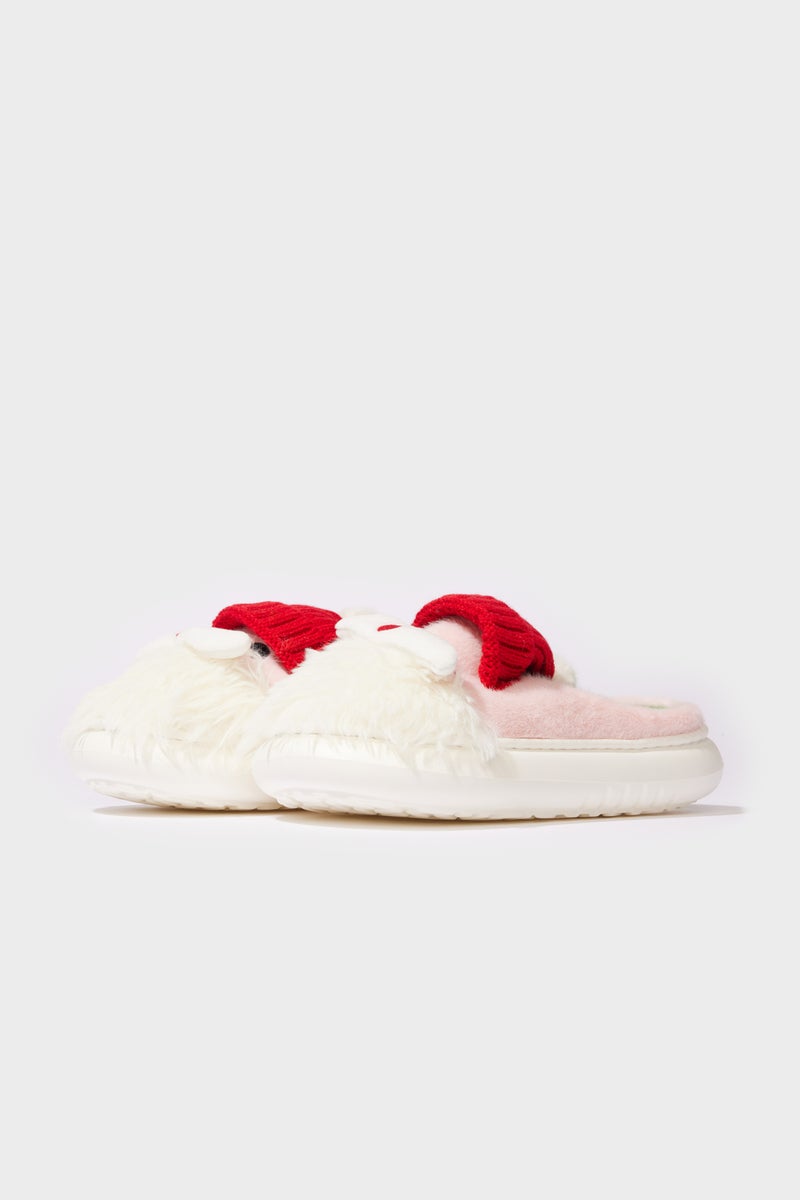 DeFacto White Woman Woman Christmas Themed Flat Sole Home Slippers Casual - Image 1