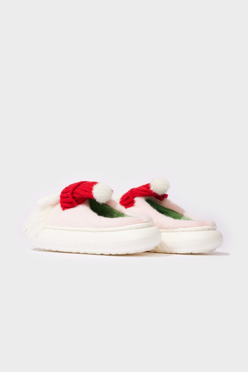 DeFacto White Woman Woman Christmas Themed Flat Sole Home Slippers Casual - Image 3